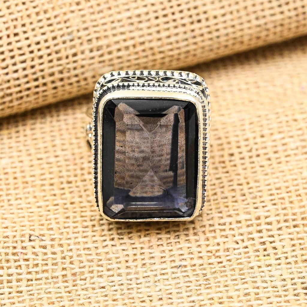 Iolith Edelstein Handgefertigt 925 Sterlingsilber Ring Schmuck Für Memorial Day