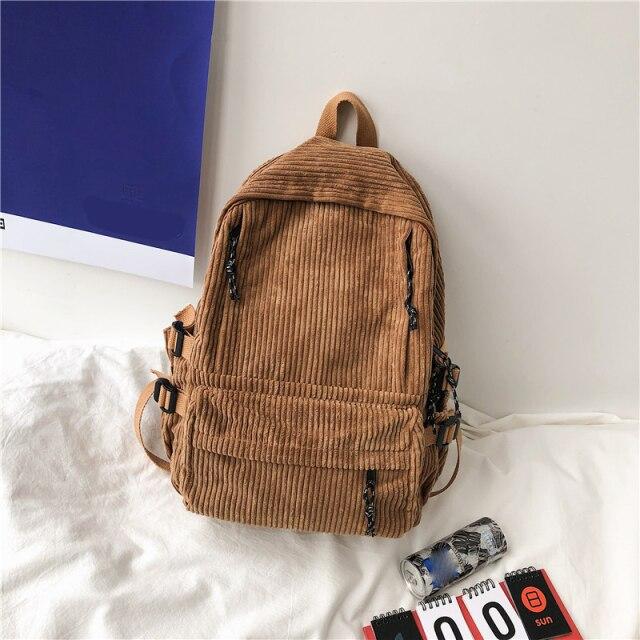 large corduroy backpack