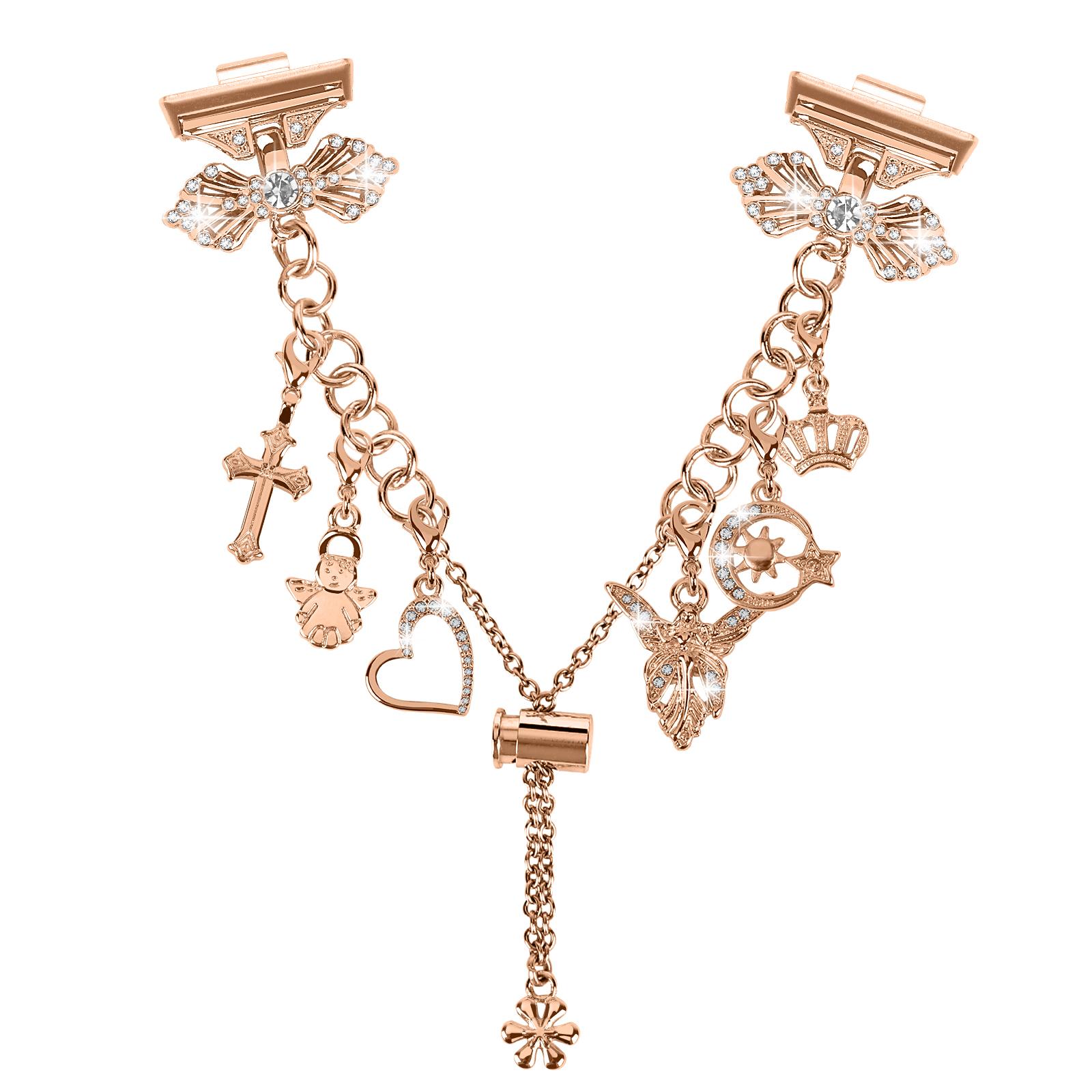 

Для Huawei Watch Fit 3 Дизайн підвісок Стрази Декор Ремінець для годинника Сплавний браслет Rose Gold