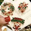 Christmas Collection: Tree, Reindeer, Snowman & Santa Brooches - Cartoon Coat Accessories for Women