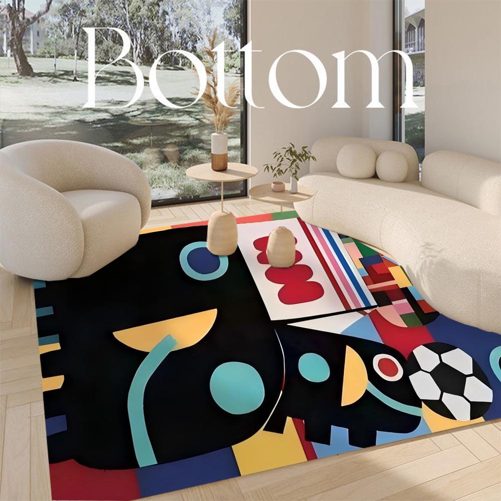 

Modern Simple Area Rug for Home Living Room Color Graffiti Carpet Bedroom Rugs Non-slip Flannel Rug Machine Washable Doormat 40x60cm