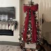 180x50cm Velvet Flocked Christmas Bow for Christmas Tree Wedding Room Decoration Front Doors Outdoor Activities Party Decor