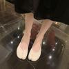 Sheepskin version~ retro leather soft-soled pig's trotters split-toed shoes women's not tired feet flats small heels Mary Jane single shoes