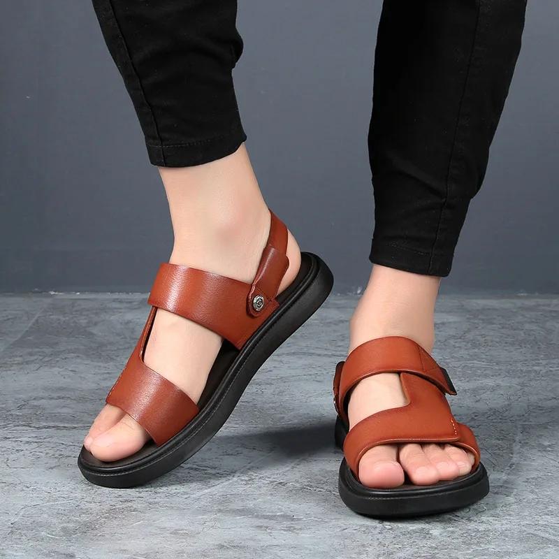 Fashion Brand Fashion Men's shoes Summer Outdoor Open Toe sandals Vintage Breathable Non-Slip Casual Sandals zapatos de hombre
