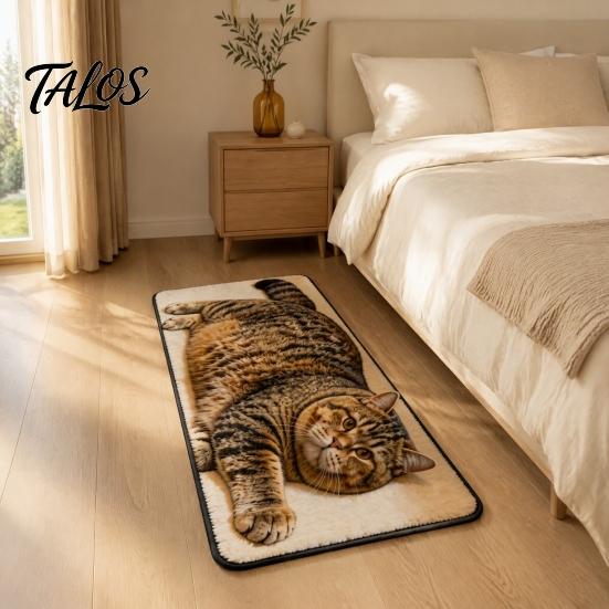 Non-slip Backing Carpet Cute Cat Shape Bathroom Rug, 3D Simulation Modeling, Soft Imitation Cashmere Rug Absorbent Floor Mat, Decorative Mat for Home