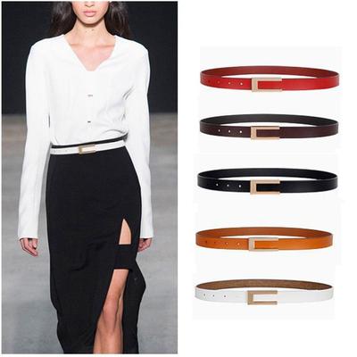 Luxury Design Metal Slide Buckle Belt Women Waist Strap Vntage Trouser Dress Belts