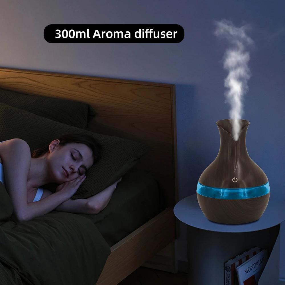 300ml USB Humidifier & Essential Oil Diffuser Quiet Mist with Auto Shut Off & Night Light