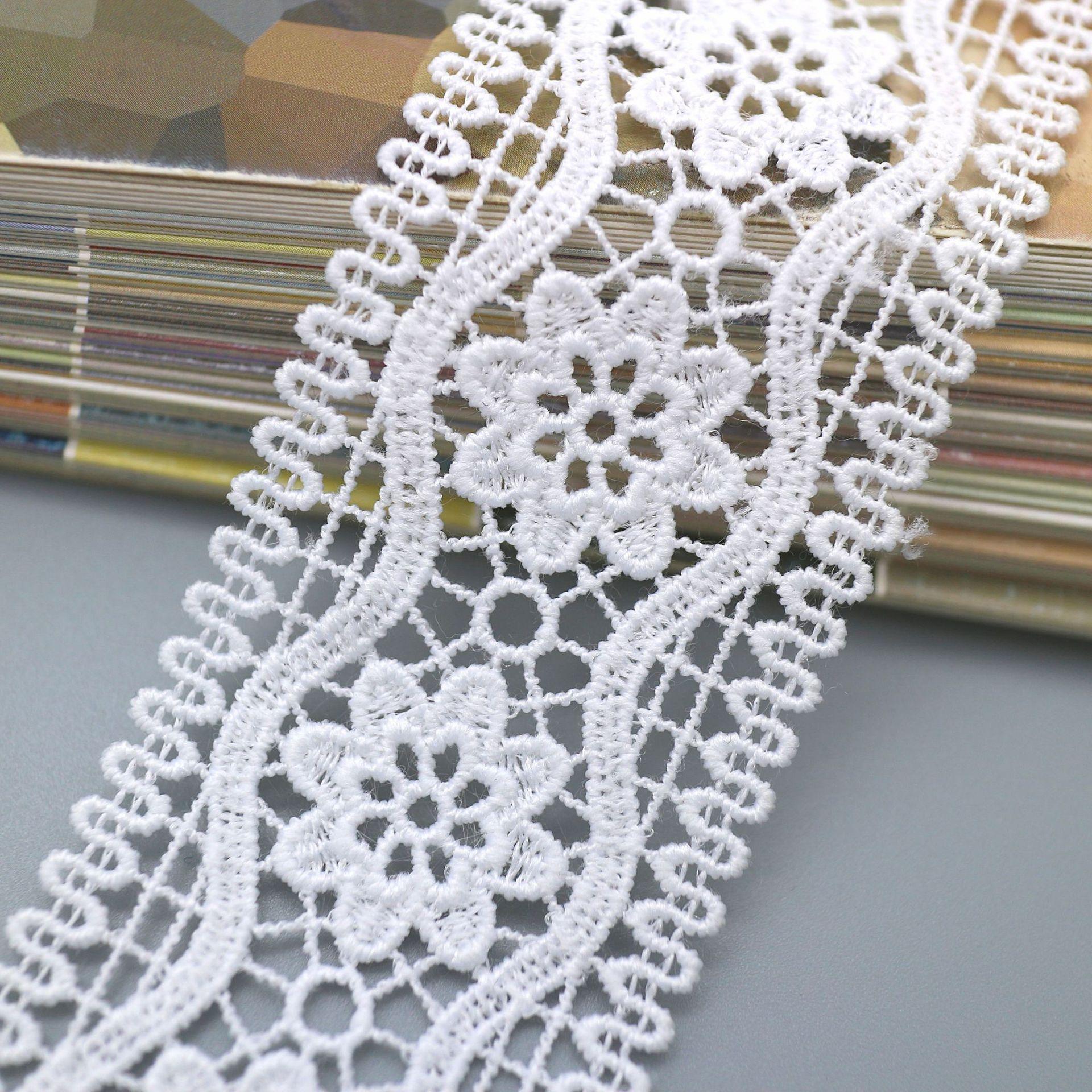 

Water Soluble Fine Thread Milk Silk Lace, Milk Silk Embroidered Lace, Clothing Headgear Lace Accessories WM91153