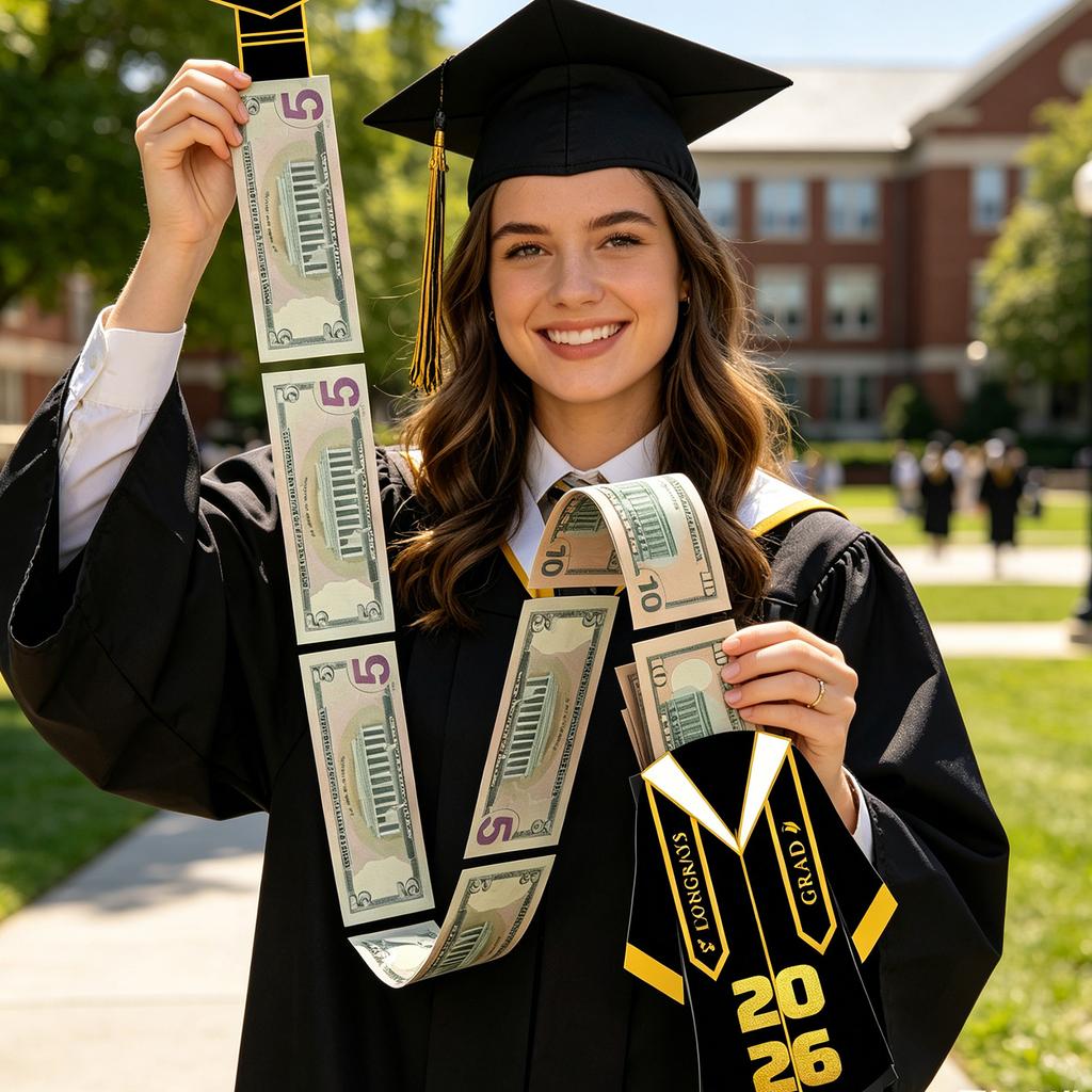 Black And Gold Bachelor's Uniform Card Money Withdrawal Decoration Graduation Gift Party Gift Gift Box