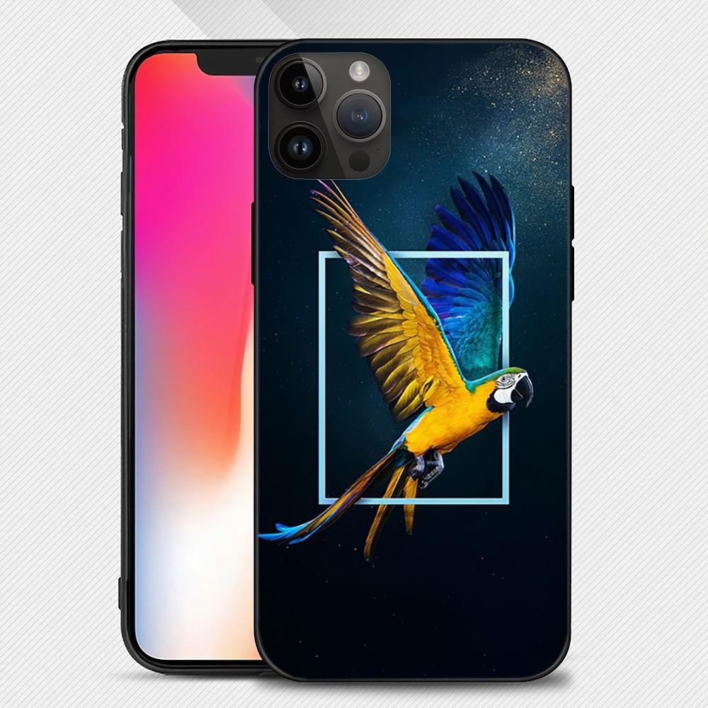 Чехол для телефона с изображением попугая для iPhone15 14 13 12 11 Pro Max Mini X 7 8 Мягкий чехол iPhone12mini