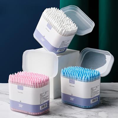 200 Pieces Color Makeup Remover Cotton Swabs Eyeliner Cleaner Double-headed Spiral Tip Cotton Swabs