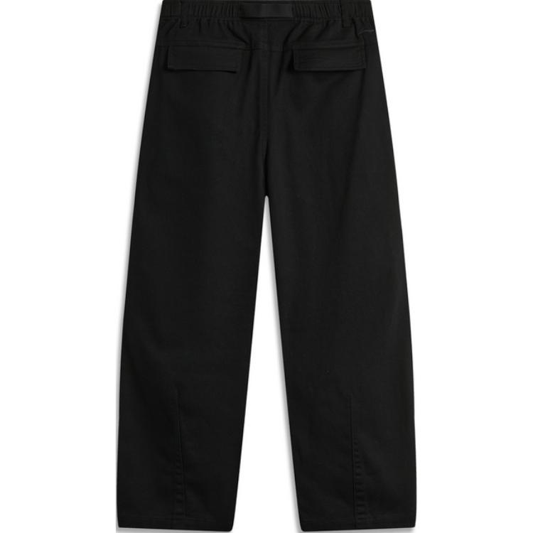 Li Ning CF Suo Solid Color Straight Loose Fashion Casual Pants Men bottoms Black AKXU523-4