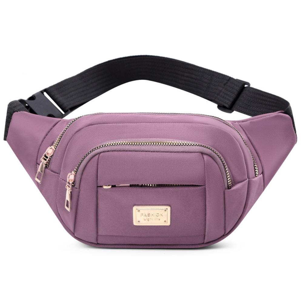 

Large Capacity Women s Fanny Pack Oxford Cloth Crossbody Chest Bag Multi-layer Crossbody Bag Gift светло-фиолетовый