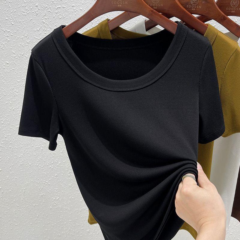 Dámské letní tričko s krátkým rukávem, korejský styl, modal, tenké a měkké