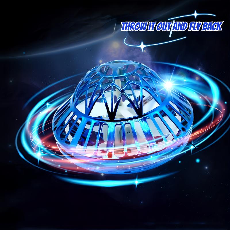Black Intelligent UFO Sensing Flying Ball for Kids, Floating Saucer Fingertip Gyroscope, Hovering Toy, Indoor/Outdoor Play Gifts
