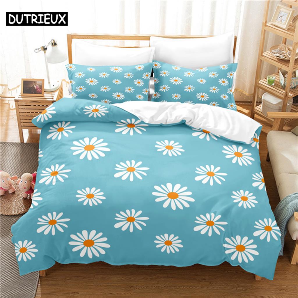 Little Daisy Bed Cover Package Quilt Cover Package 3d Bedding Digital Printing Bed Linen Queen Dimension Size Bed Cover Package Fashion Design