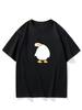 Funny Confused Duck Graphic T-Shirt Humorous Question Mark Animal Tee Kawaii Summer Short Sleeve Top Unisex Casual Loose Shirt