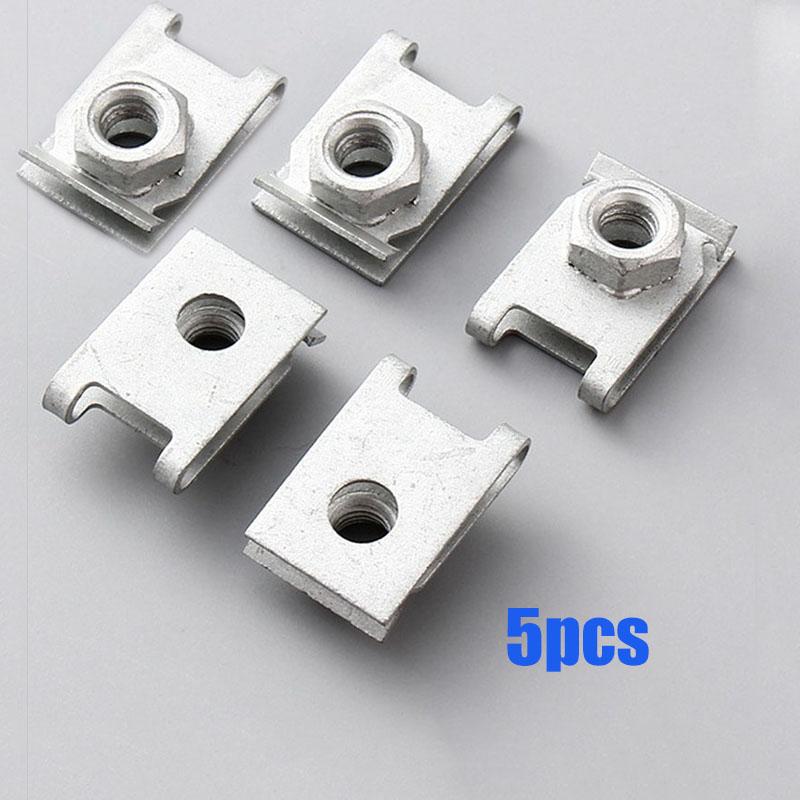 Car Metal Clips U-Type Fastener Screw Bases Auto Bumper Fender Trim Panel Fastener Anti-rust Protection Clip Screw Buckle