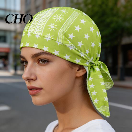 Turban Cap Cooling Hat Paisley Pattern Elastic Fit Adjustable Straps Retro Bandana Headscarf Breathable Sweat-Wicking Fabric Outdoor Cycling