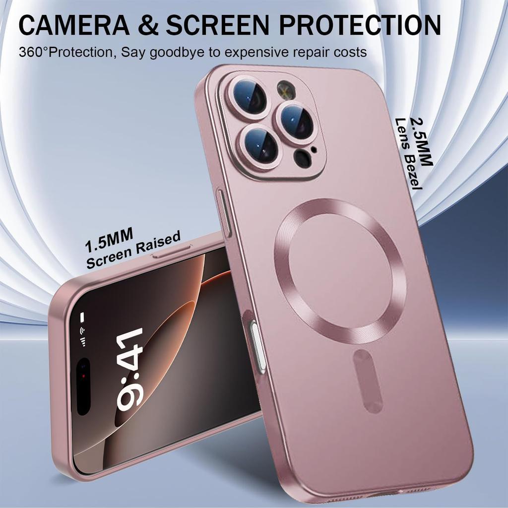 For iPhone 15 Pro Max Case Compatible with MagSafe Ultra Thin TPU Phone Cover with Lens Protection