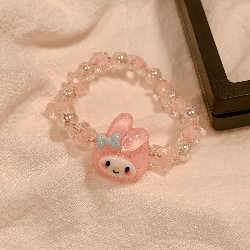 Sanrio Kuromi Cute Anime Cartoon Couple Bracelet Birthday Gift Jewelry Accessories Hair Ring Head Rope Girl Gift