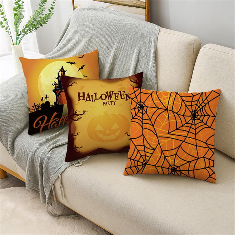 Halloween Pillowcase for Home Decorations Car Cushion Covers 40cm/45cm and 50cm Linen