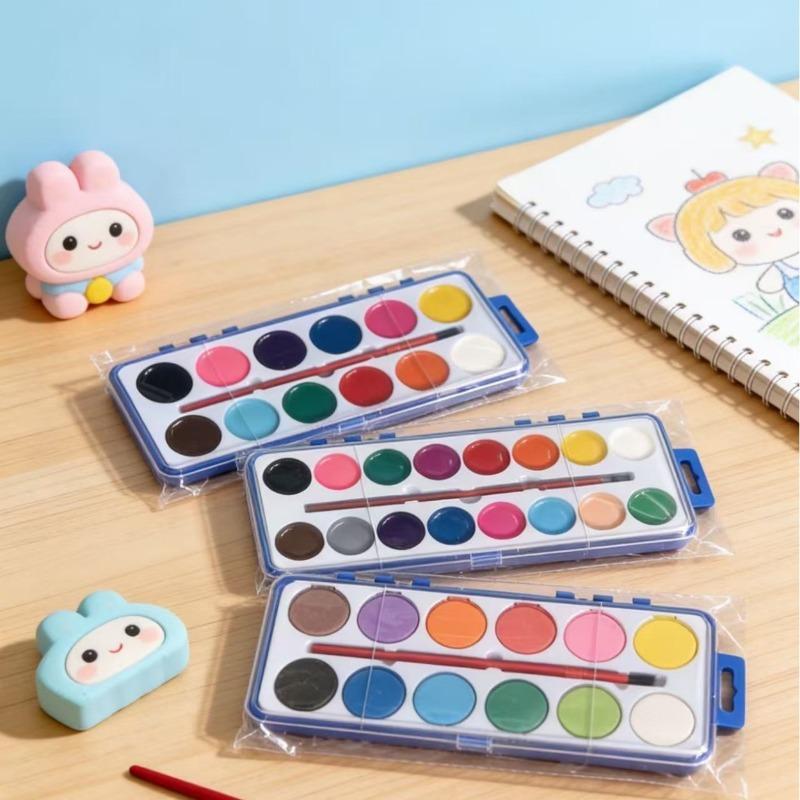 1 SET Kinder-Kunstpigmente 12 Farben 16 Farben Liebe Großzügige Box Halbtrockenes Pigmentpulver Malset Aquarell