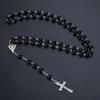 Catholic Imitation Pearl Beads Rosary Necklace Medal Cross Pendant Religious Jewelry First Communion Gift for Girl Women