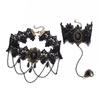 Gothic dark crystal fringed flower necklace sexy sweet cool black lace collar item jewelry