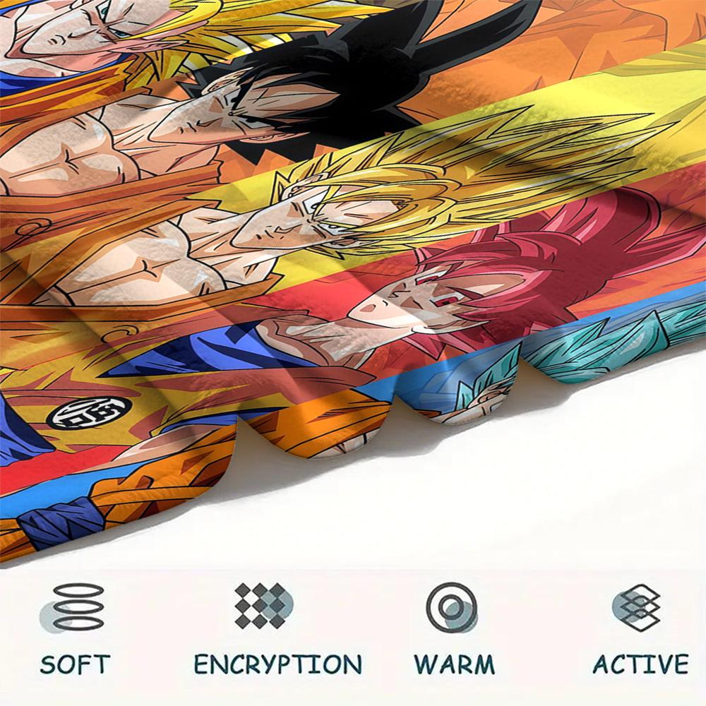 1PC Dragon Ball Patterned Flannel Blanket Suitable For All Seasons For Home Decor Warmth And Comfort Gifts Holiday Present