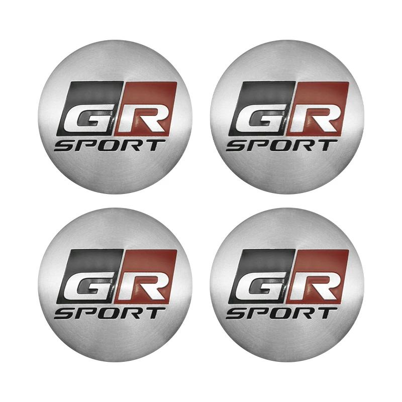 4Pcs 56mm 60mm GR Sport Logo Badge Car Wheel Center Cap Hub Covers Stickers For Toyota Fortuner Verso Prius Hiace Yaris Corolla