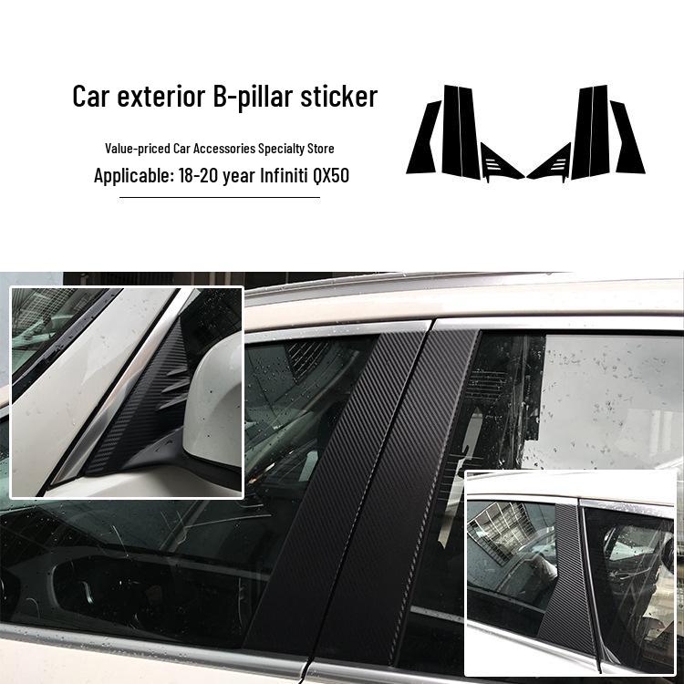 18-20 Infiniti QX50 Wnętrze Naklejka z włókna węglowego odporna na zarysowania na drzwi