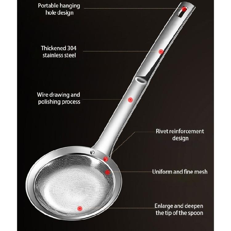 2pcs Ergonomic Stainless Steel Skimmers Spoons Kitchen Utensils For Soup Filtering Food Oil Filter for Grease and Foam