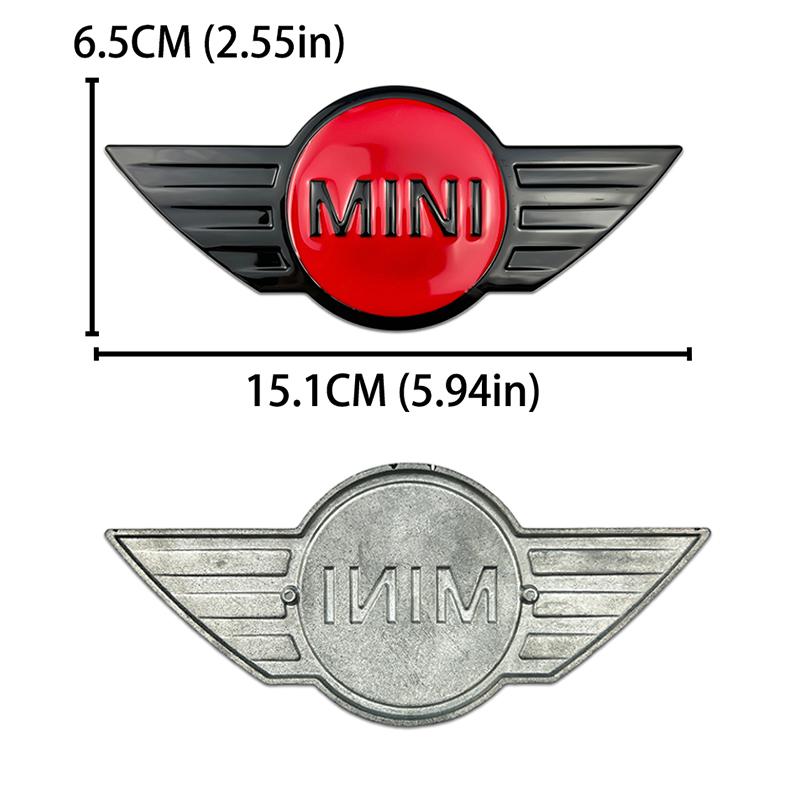 Auto Emblem Heck Front Abdeckung Logo für Mini F55 F56 F60 Cooper R50 R52 R53 R56 R57 JCW F54 R58 R60 COUNTRYMAN 15.1x6.5cm