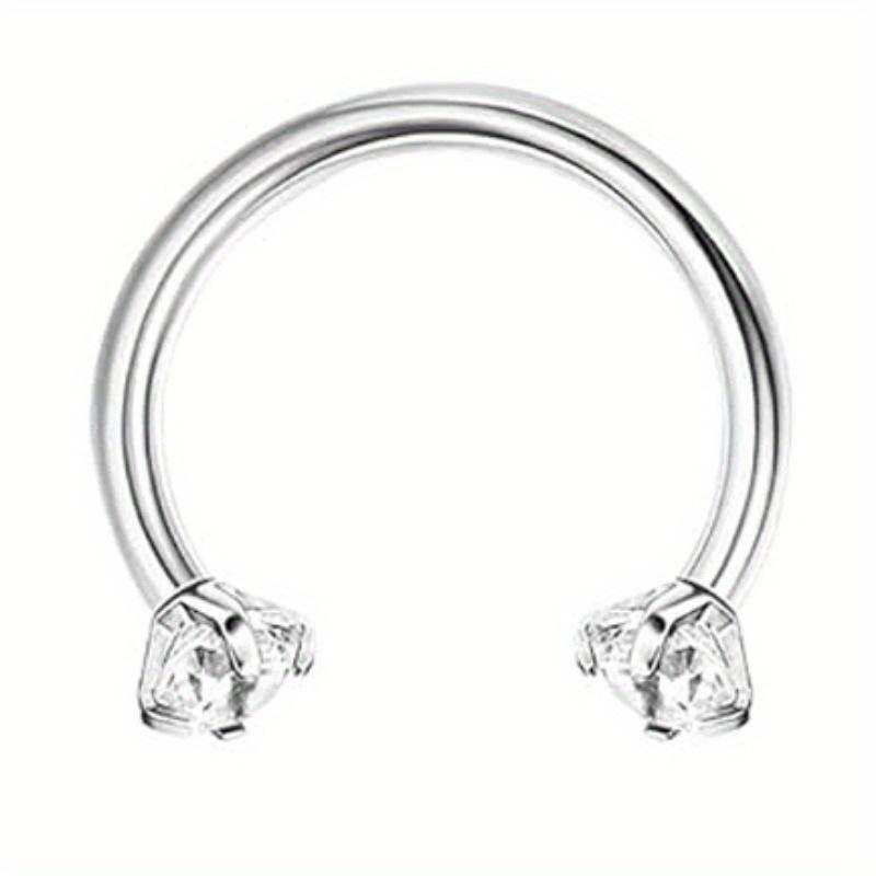 Drperfect Surgical Steel Septum Rings for Women Men Small Cute CZ Dangle Septum Nose Lip Helix Tragus Cartilage Piercing Zircon
