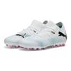 Puma 7 Match Mg Jr Comfortable Versatile Low Top Kids Soccer Shoes Kids Soccer Shoes White Blue 107730-01
