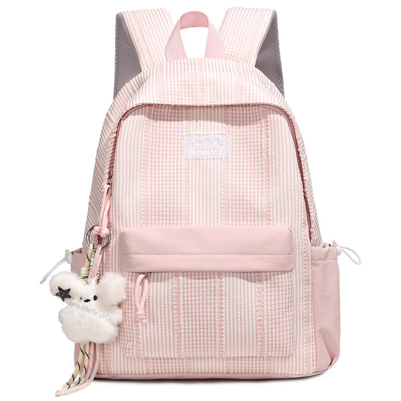 Mochila1011 nueva mochila a cuadros de corazón de niña japonesa ligera de gran capacidad mochila escolar para estudiantes mochila versátil y linda