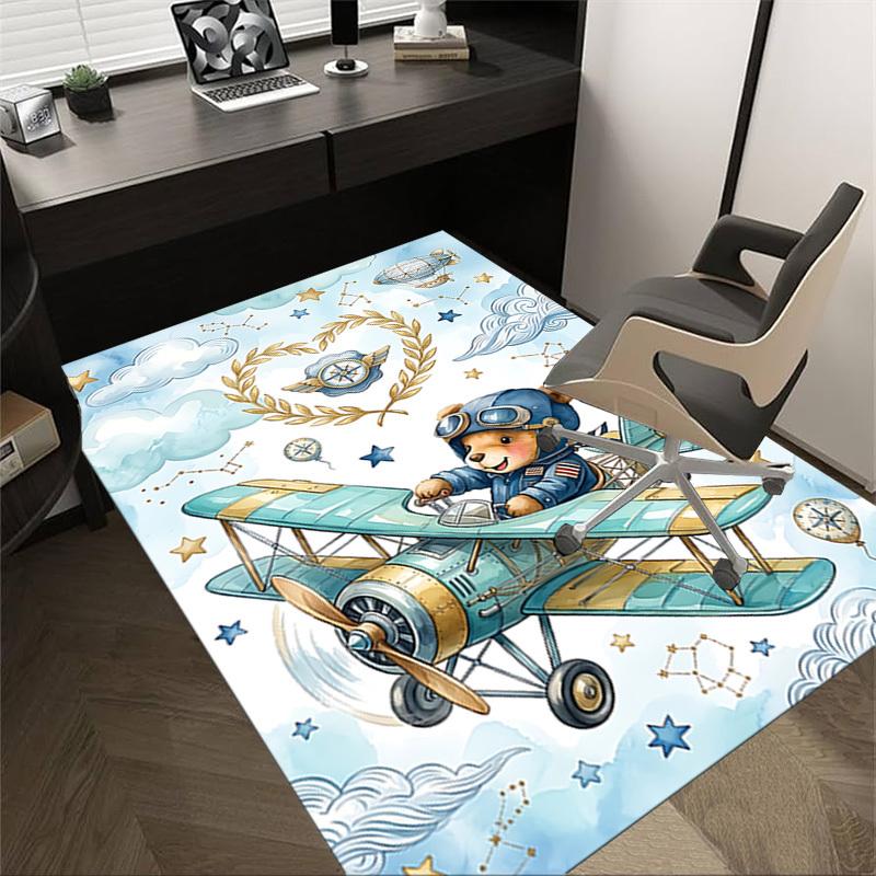 

1PC Bear Pilot Extra Large Non-Slip Floor carpet, Office, family, bedroom, Studio - Large Area Rug,Longlasting Material-K0417 60cm by 90cm