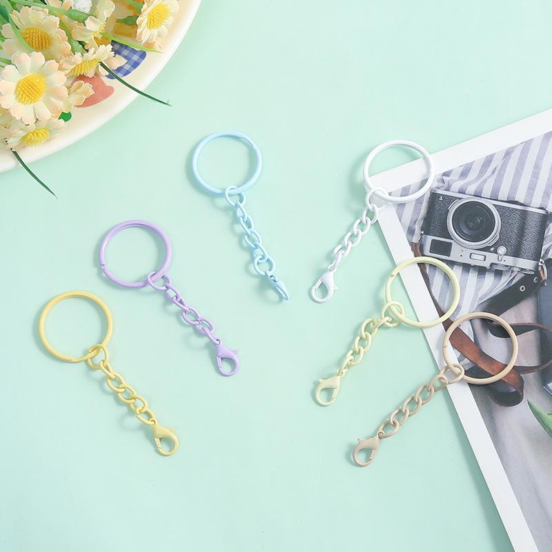 Key Rings with Chains and Lobster Clasps for Handmade DIY Jewelry Colorful Keychains for Girls Bag Charms Accessories Gifts