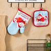 Polyester Oven Anti Scald Gloves Gift Microwave Oven Gloves Barbecue Printing Microwave Christmas Baking Heat Insulation Pad