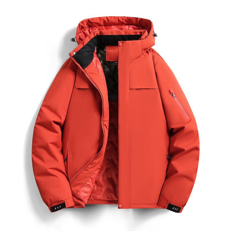 

Зимний штурмовой костюм, графеновый теплоизоляционный костюм, хлопковая куртка, съемный зажим для шапки, толстый зимний хлопковый костюм XL оранжевый