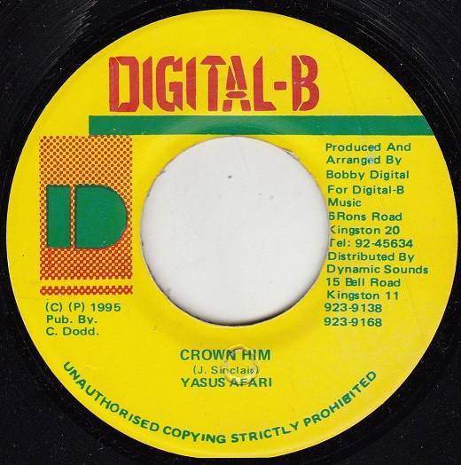

7inch Record YASUS AFARI Crown Him NONE DigitalB 1995 Jamaica Reggae Ska Dub Used