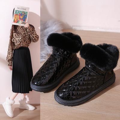 Fashion 2024 New Winter New Fashion Women's Snow Boots Fleece Waterproof Short Cotton Shoes Warm and Fashionable Thickened Bread Shoes