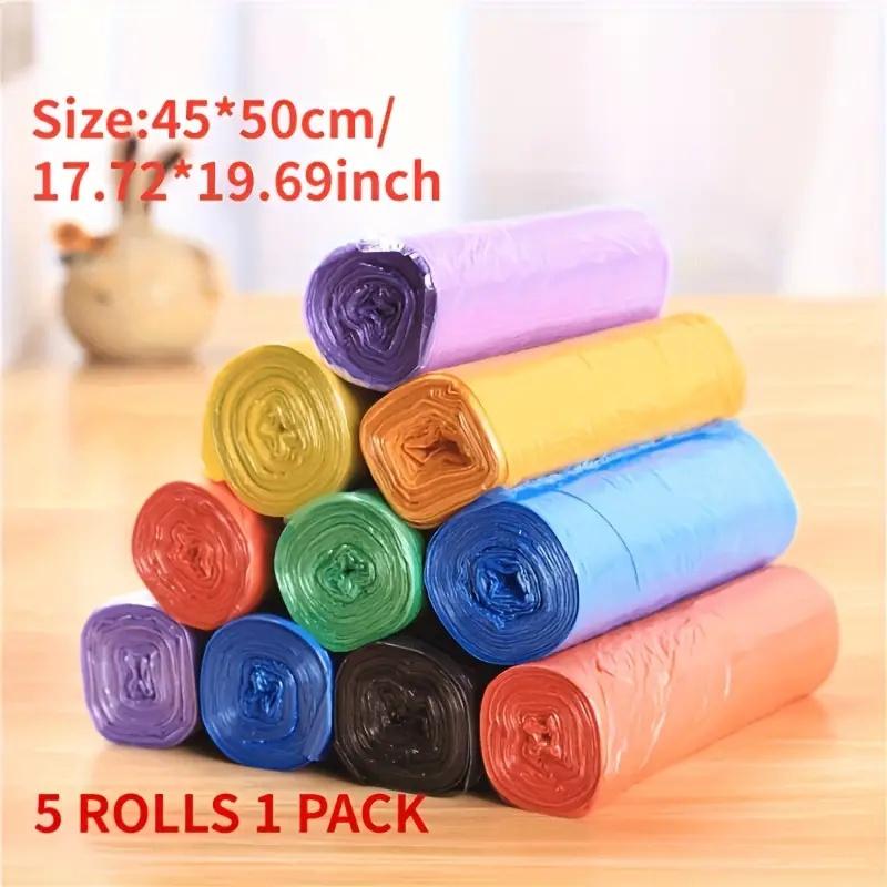 5 Rolls of 100 Disposable Trash Bags - Perfect for Home, Kitchen, Office and Restaurant Cleaning, Essential Household Cleaning Supplies
