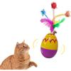 Kitten Self-Play Roly-Poly Easter Egg Cat Toy, Interactive Tumbler with Feather & Bell, Fun Egg-Shaped for Indoor Kittens, Engaging Feather Bell Toys