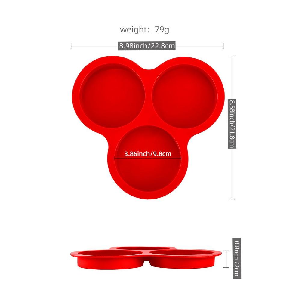 Silicone High-Temp Triple Egg & Donut Frying Pan Mold - Easy Clean