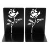 2Pieces Metal Book Ends for Desk and Shelf Hollow Flower Bookends Heavy Duty Bookends Slip Resistant Book Support