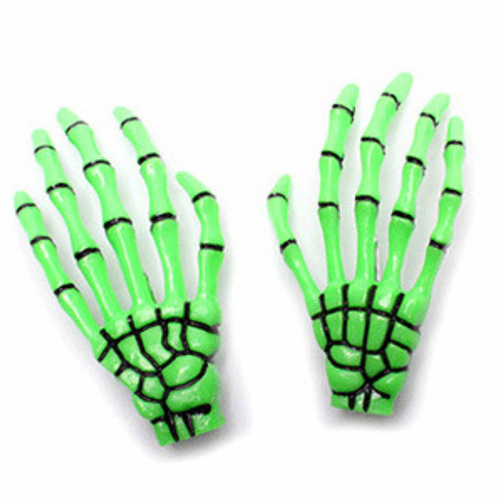 2PCS/SET Creative Design Skull Hand Bone Hairpin Gripper Ghost Skeleton Hair Clips Bone Claw Women's Fashion Hair Accessories