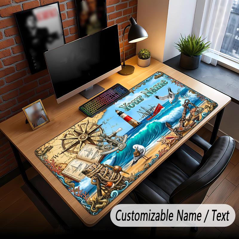 Fish Ocean Theme Custom Mouse Pad Personalized With Name Text Customized Desk Mat For Office Home Decor