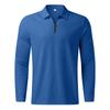 Mens Long Sleeve Solid Color Waffle Knit Polo Shirt